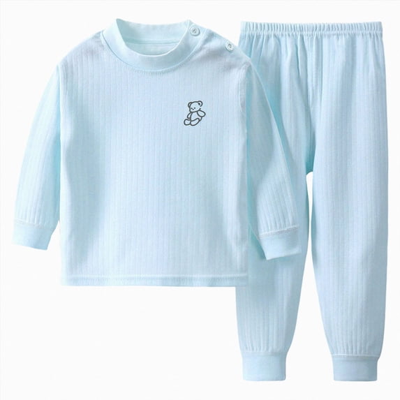 CAUYDY Toddler Girls Clothes Child Pajamas Fall Winter Long Sleeved Top Elastic Pants 2PCS Set Baby Sleepers Little Kid Outfits for Girl 2T 3T 4T 5T 24Months Sizes 4-5 Years,Sky Blue