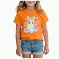 thumbnail image 1 of CAUYDY Toddler Halloween Shirt Baby Boy Girls Ghost Pumpkin Tshirts Kids Fall Spooky Season Short Sleeve Tee Tops(A02-Orange,10-11 Y), 1 of 5