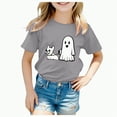 thumbnail image 1 of CAUYDY Toddler Halloween Shirt Ghouls T-Shirt Kids Spooky Shirt Boys Girls Halloween Graphic Short Sleeve Tee Tops(Z03-Grey,3-4 Y), 1 of 5