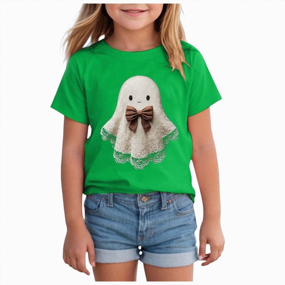 CAUYDY Toddler Little Girl Boy Halloween Shirt Kid Graphic Print Tshirt Short Sleeve Tee Top,1-2 Y