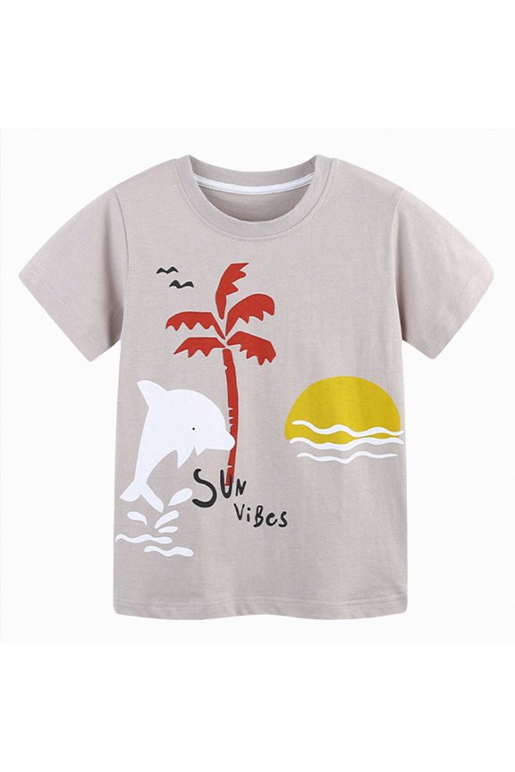 Toddler Shirt, Boys T-Shirts for Summer, Basic Soft Casual 3 Boys Tshirt, Kids Cotton T Shirt(L101-Grey,2-3 Y)