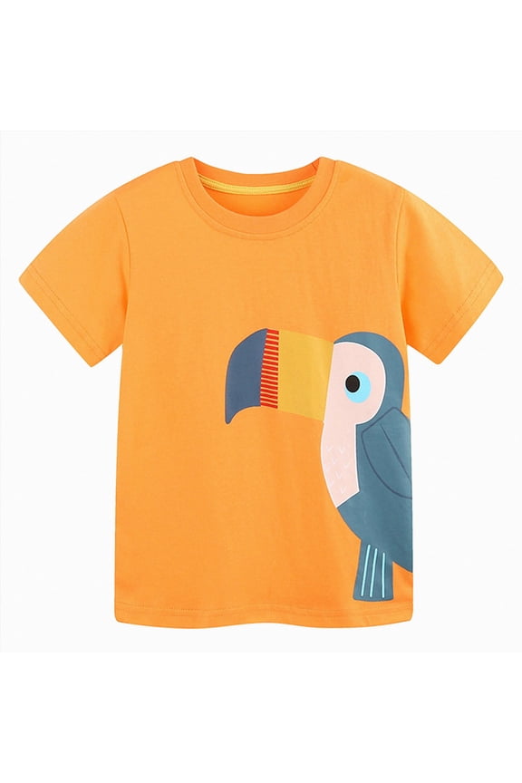 Toddler Shirt, Boys T-Shirts for Summer, Basic Soft Casual 3 Boys Tshirt, Kids Cotton T Shirt(L101-Yellow,3-4 Y)