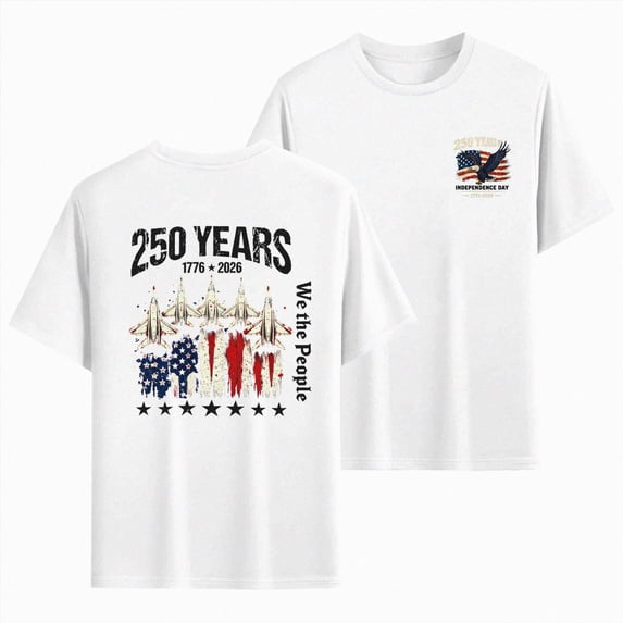 CAUYDY USA Flag Shirt for Men 1776 American Patriotic T-Shirt 4th of July We The People Tee Tops 250 Years Birthday Patriotic(L101-White,XL)