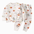thumbnail image 1 of CAUYDY Unisex Baby Sleepwear Little Kid Boys Pajamas Toddler Girls Clothes Long Sleeved Tee Shirt and Pants 2PCS Set Cute Fall Winter 4-5 Years,Red, 1 of 6