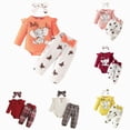 thumbnail image 1 of CAUYDY Western Baby Girl Clothes Set Long Sleeve Romper Pants Headband 3-Piece Fall Winter Outfits Christmas Gift for Newborn 0 3 6 9 12 18 Months Orange Sizes 6-9 Months, 1 of 5