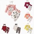thumbnail image 1 of CAUYDY Western Baby Girl Clothes Set Long Sleeve Romper Pants Headband 3-Piece Fall Winter Outfits Christmas Gift for Newborn 0 3 6 9 12 18 Months Pink Sizes 3-6 Months, 1 of 5