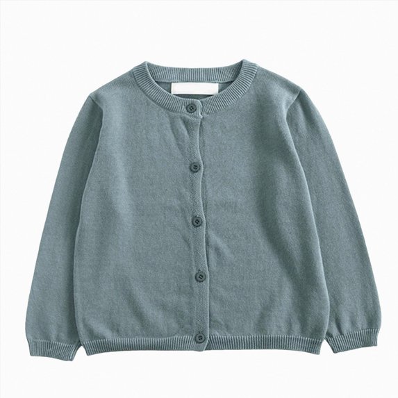 CAUYDY Western Girls Winter Warm Cardigan Sweater, Long Sleeve Button Knit Back to School Clothing for Kids AG Sizes 18-24 Months