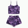 thumbnail image 1 of CAUYDY Women Pumpkin Print Pajama Set - Halloween Tank Top High Waist Shorts Loungewear Cute Sleepwear(Dark Purple,L), 1 of 8