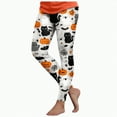 thumbnail image 1 of CAUYDY Women's Brushed Christmas Halloween Ankle Length Seasonal Printed Leggings(White,L), 1 of 7