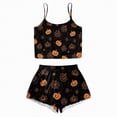 thumbnail image 1 of CAUYDY Women's Halloween Comfy Pajamas Sets Cute Ghost Pumpkin Top and Shorts Sleepwear 2PC Comfy Funny Holiday Lounge Set(A02-Black,M), 1 of 8
