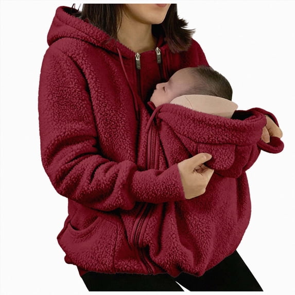 CAUYDY Womens Baby Pouch Hoodies with Pockets Oversized Hoodies Lightweight Baby Pouch Hooded Sweatshirt