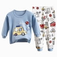 thumbnail image 1 of CAUYDYBoys Pajamas 2-Piece Set Animals Print Long Sleeve Cotton Stretch Breathable & Soft Snug Fit Sleepwear for Kids(L101-Light Blue,7-8 Y), 1 of 5