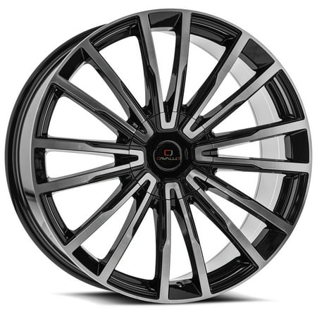 CAVALLO CLV-47 20X8.5 5X114.3 +35ET 74.1CB GLOSS BLACK & MACHINED WHEEL