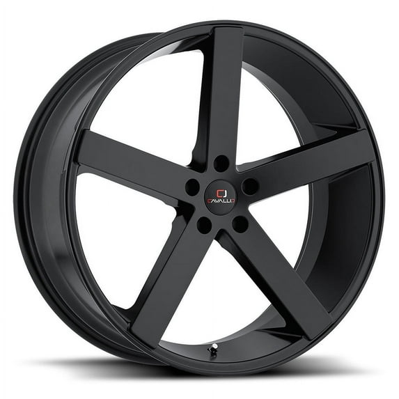 CAVALLO CLV-5 22X9 5X120 35ET 74.1CB GLOSS BLACK & MACHINED WHEEL