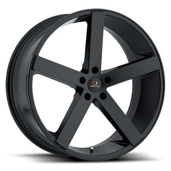CAVALLO CLV-5 24X9 5X115 15ET 74.1CB GLOSS BLACK MACHINED WHEEL