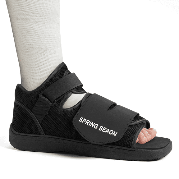 CAVENDY Medical Walking Boot, Lightweight Post-Op Shoes with Reinforced-Stitched Sole, Breathable Knitted Fibers, Cushioned Padding, for Broken Foot, Foot Injury & Sprained Ankle, 0.81 lb