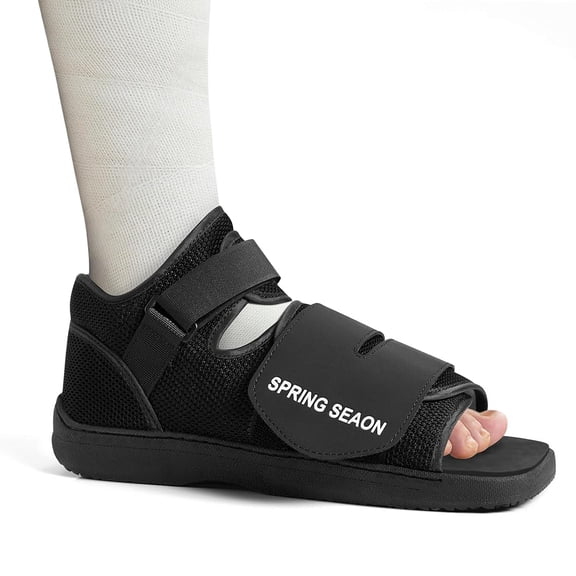 CAVENDY Medical Walking Boot, Lightweight Post-Op Shoes with Reinforced-Stitched Sole, Breathable Knitted Fibers, Cushioned Padding, for Broken Foot, Foot Injury & Sprained Ankle, 0.81 lb