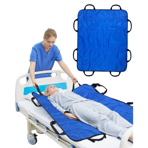 CAVENDY Positioning Bed Pad with Handles – Transfer & Slide Sheet, Waterproof, Washable, 450 LBS Capacity for Easy Mobility Assistance, 46.5" x 38.5"