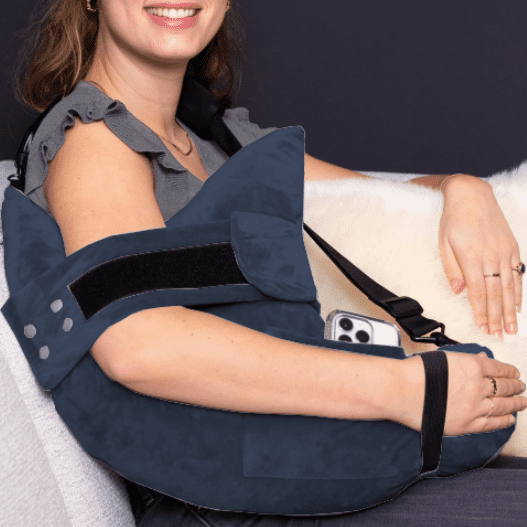 CAVENDY Post Shoulder Surgery Pillow with Pocket,Soft Rotator Cuff Relief Must Haves,Breathable Shoulder Pillow for Side Sleepers,Arm Support Cushion Detachable