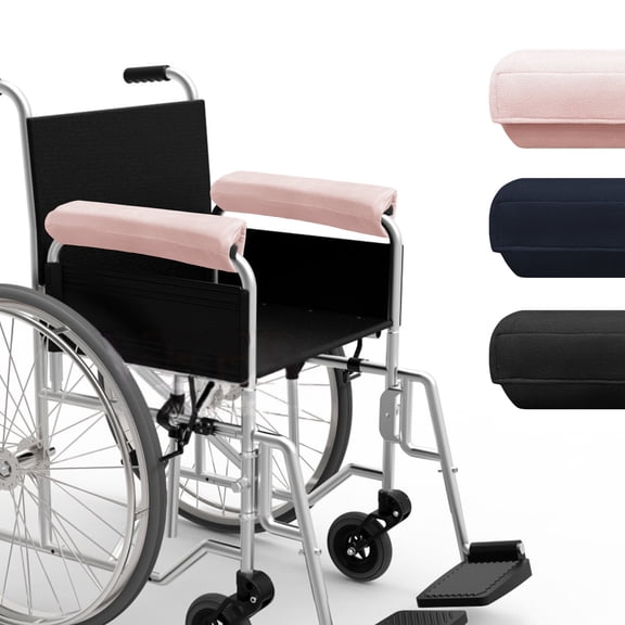 CAVENDY Wheelchair Armrest Covers (Pair) – Suede Velvet Memory Foam Cushions for Wheelchair Armrests, Office Chairs, Soft Support Pads for Mobility Aids