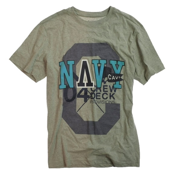 CAVI Mens Ls Woven Graphic T-Shirt, Grey, Large