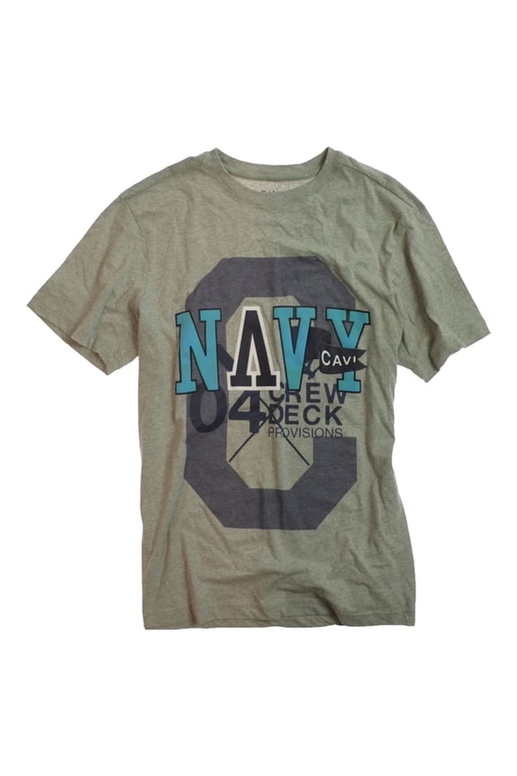 Mens Ls Woven Graphic T-Shirt, Grey, Large