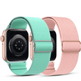 thumbnail image 1 of CAVN 2 Pack Nylon Bands Compatible with Apple Watch 38/40/41mm Adjustable Strap Replacement Wristband Women Men, 1 of 8