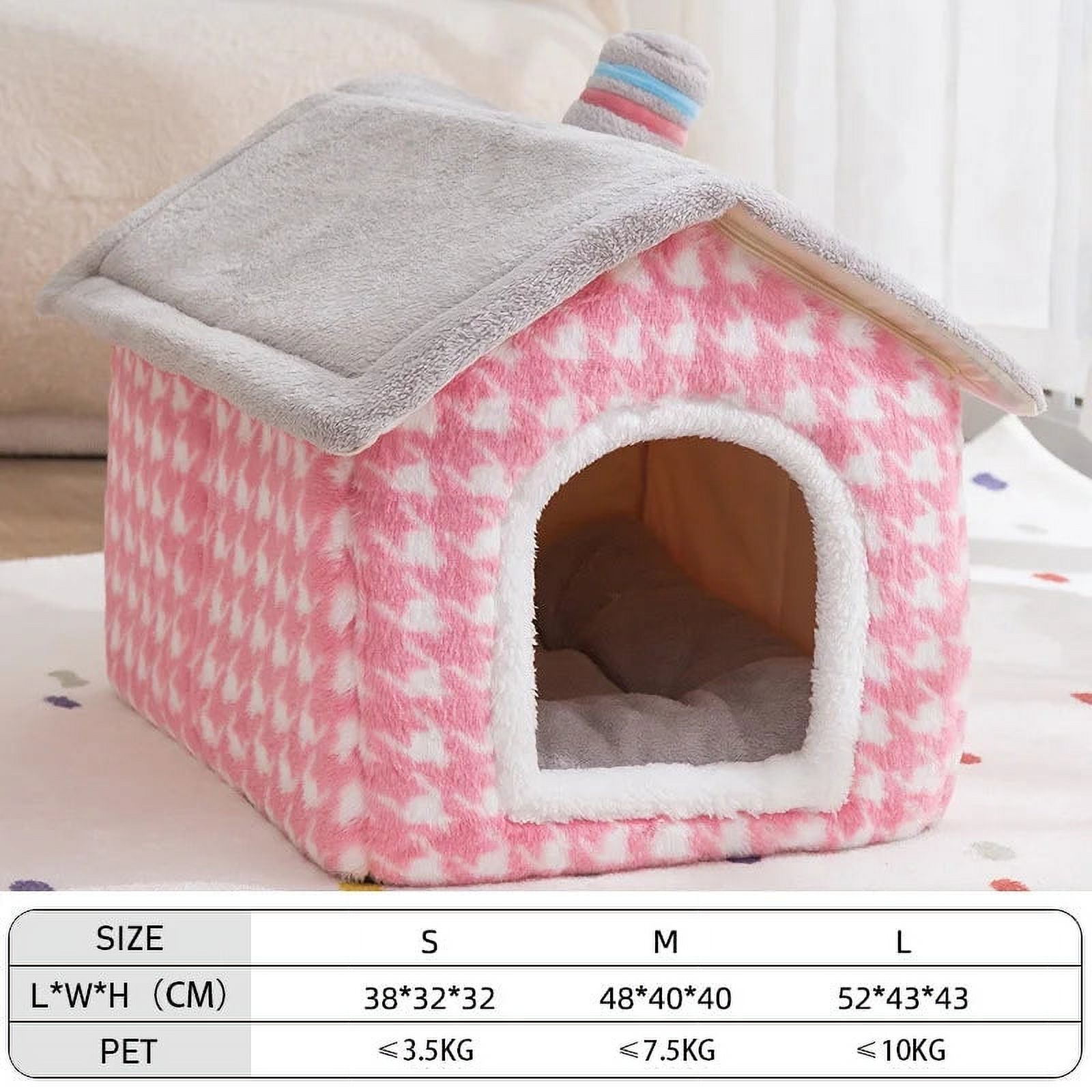 CAWAYI KENNEL Cat Bed Sleep House Warm Cave Dog Removable Cushion Pad