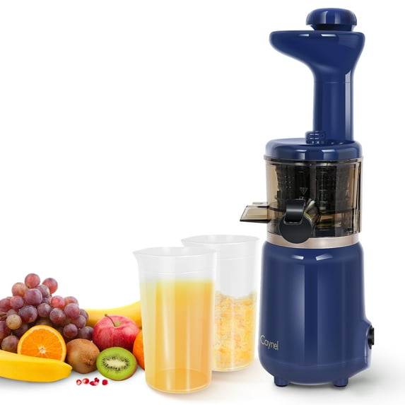 CAYNEL Compact and Portable Cold Press Juice, Masticating Slow Juicer with 1.77” Extra Wide Inlet Funnel,Blue