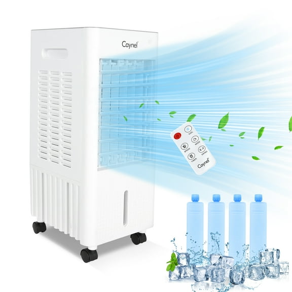 CAYNEL Portable Air Conditioners w/Remote, 4 Modes & 3 Speeds,Waterless Alert System & 1.45-Gal Tank for 20H Cooling, 7.5H Timer for Auto Off,3-IN-1 Evaporative Air Cooler for Room Bedroom Office