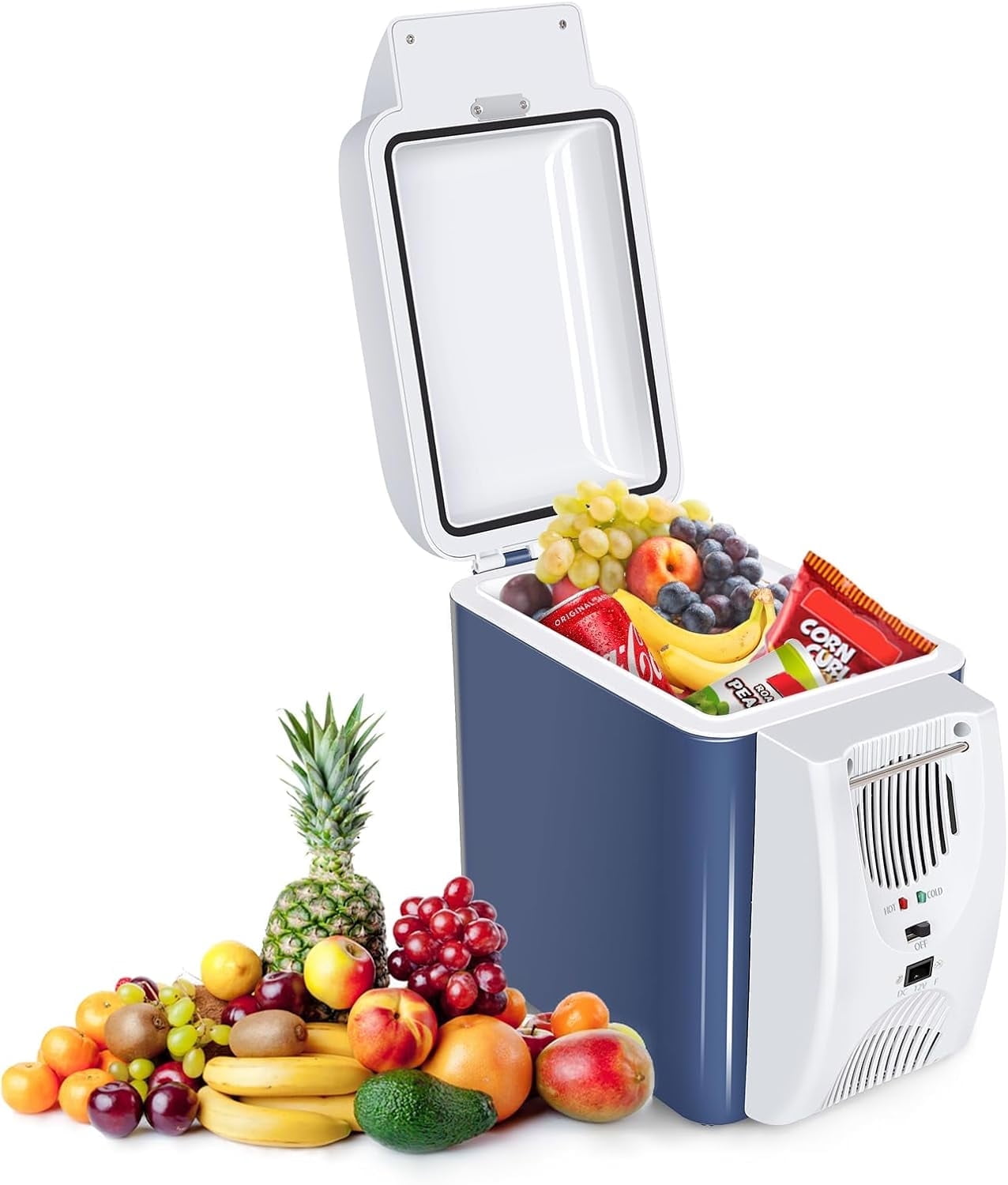 Caynel 12 Volt Car Refrigerator, 7.5L Portable Automotive Refrigerator, Mini Fridge for Camping, Travel, Truck, Home, Blue