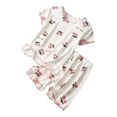 thumbnail image 1 of CAZOFW Girls 2 Piece Outfit Sets,Ruffle Hem Short Sleeve Top and Shorts Set,Size 5-6 Years, 1 of 3