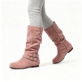 thumbnail image 1 of CAZOFW Knee High Boots for Women Buckle Side Zip Boots with Low Block Heel, 1 of 9