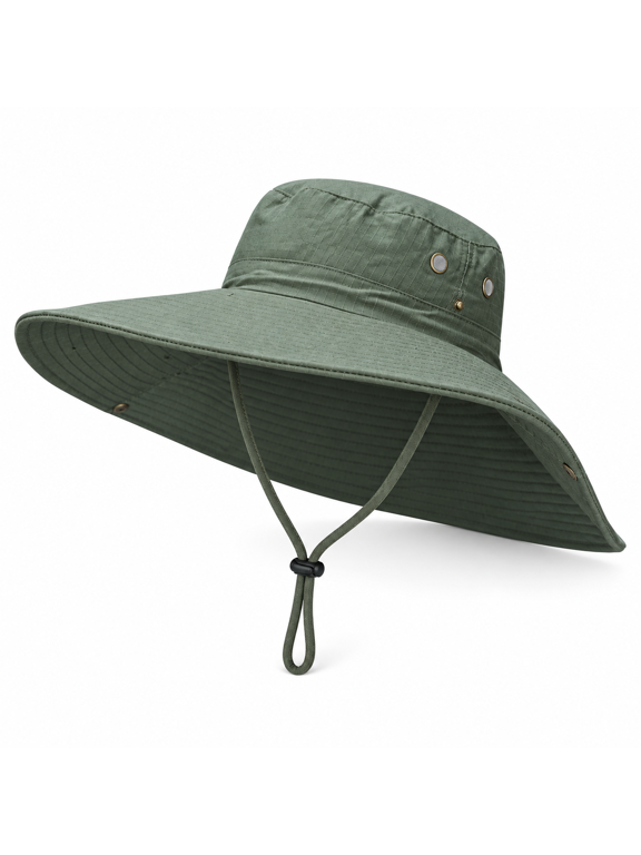 Men's Bucket Hat with Drawstring, Breathable Sun Hat for Fishing, Hiking and Travel