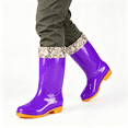 thumbnail image 1 of CAZOFW Rain Boots for Women Waterproof Fleece Lined Mid Calf Boots with Skid-resistant Sole, 1 of 5
