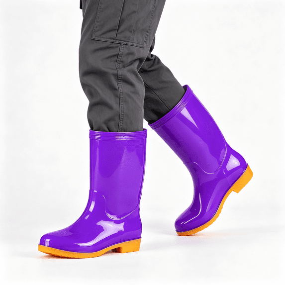 CAZOFW Rain Boots for Women Waterproof Mid Calf Boots with Grip Resistant Sole for Garden