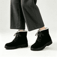 thumbnail image 1 of CAZOFW Snow Boots for Women Fleece Lined Lace Up Ankle Boots with Skid-resistant treaded sole, 1 of 5
