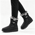 thumbnail image 1 of CAZOFW Snow Boots for Women Waterproof Fleece Lined Mid Calf Boots with Adjustable Strap, 1 of 5