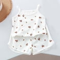 thumbnail image 1 of CAZOFW Summer Toddler Girls 2 Piece Outfits,Cotton Graphic Tank Top and Shorts Set,Size 12-24 Months, 1 of 4