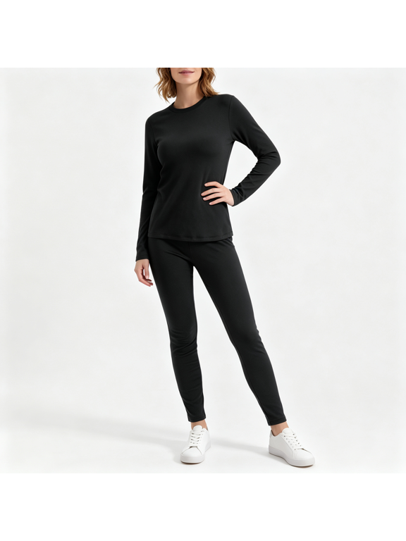 Thermal Underwear for Women,Fleece Warm Base Layer Set Long Sleeve Top Bottom Size S-3XL