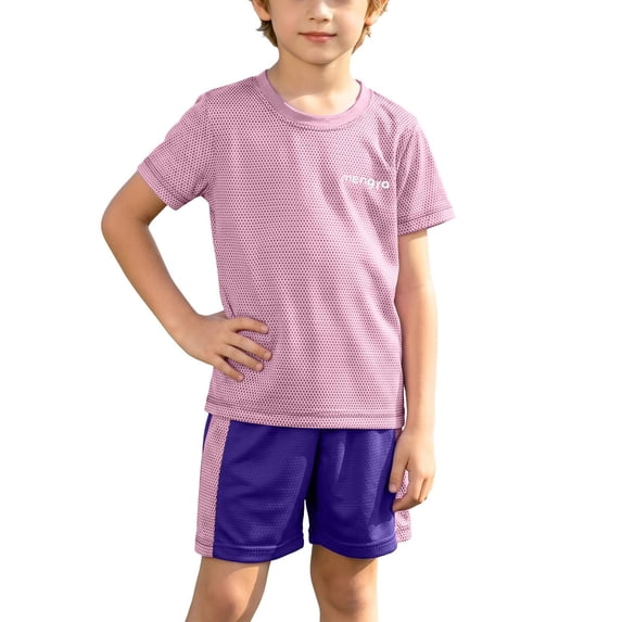 CAZOFW Toddler Boys Athletic Sets,Mesh,Breathable,Quick-Drying Tee Top and Basketball Shorts Set,2 Piece,Size 3-4t