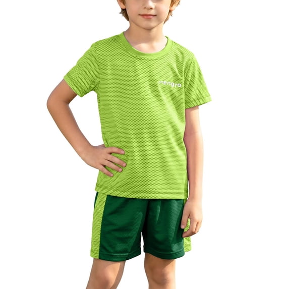 CAZOFW Toddler Boys Athletic Sets,Mesh,Breathable,Quick-Drying Tee Top and Basketball Shorts Set,2 Piece,Size 4-5t