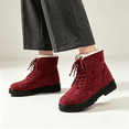 thumbnail image 1 of CAZOFW Warm Ankle Boots for Women Fleece Lined Winter Boots with Thick Traction Sole, 1 of 5