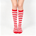 thumbnail image 1 of CAZOFW Women Socks Knee High Striped Christmas Socks, Warm Soft Stretchy Knit, Cozy Winter Casual Legwear Daily, 1 of 4