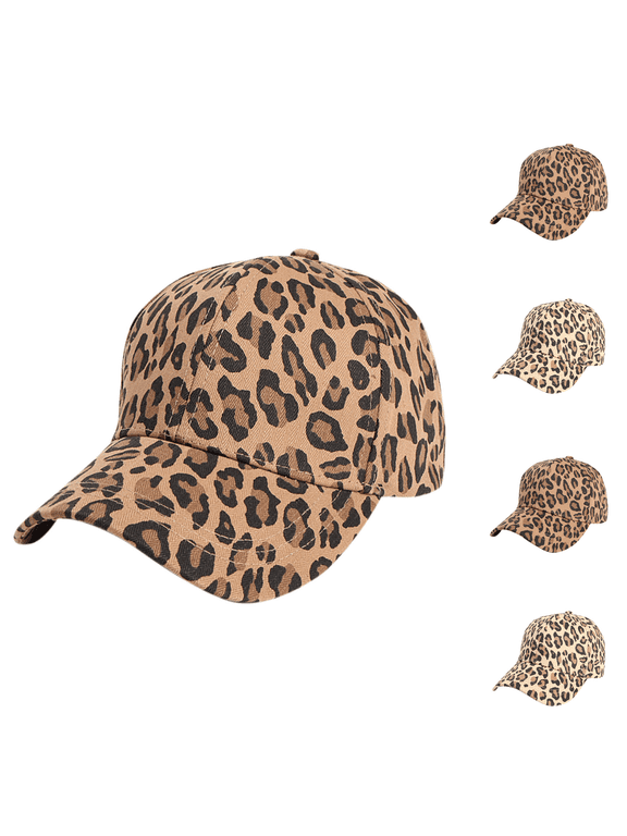 Women's Leopard Print Baseball Cap, Adjustable Fashion Dad Hat for Casual Outfits