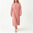 thumbnail image 1 of CAZOFW Womens Nightgown，Flannel Long Sleeve Warm Sleep Robe Cozy Fleece Lounge Dress Sizes S-M, 1 of 9
