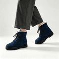 thumbnail image 1 of CAZOFW Womens Winter Boots Warm Lace Up Snow Booties with Fuzzy Collar, 1 of 5