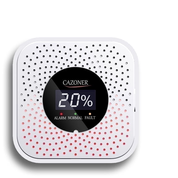 CAZONER Natural Gas Detector & Propane Detector, 10-Year Lifespan, Home Kitchen RV Methane & Propane Alarm, LCD Screen