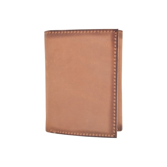 CAZORO Genuine Leather Trifold Wallets For Men RFID Blocking Mens Slim Trifold Wallet With ID Window