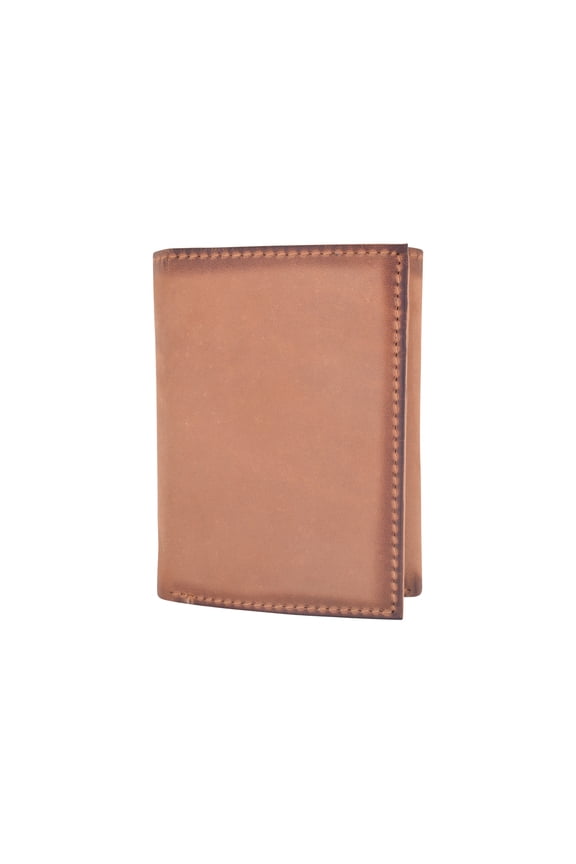 CAZORO Genuine Leather Trifold Wallets For Men RFID Blocking Mens Slim Trifold Wallet With ID Window